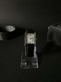 Cartier Tank Men's White Case | White Roman Dial | Black Leather Strap